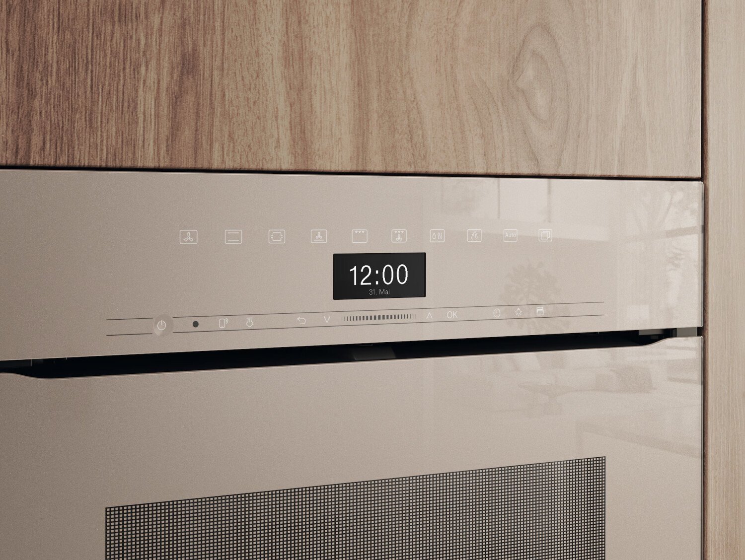 Духовой шкаф электрический без ручек Miele H 7440 BPX бежевый перламутровый